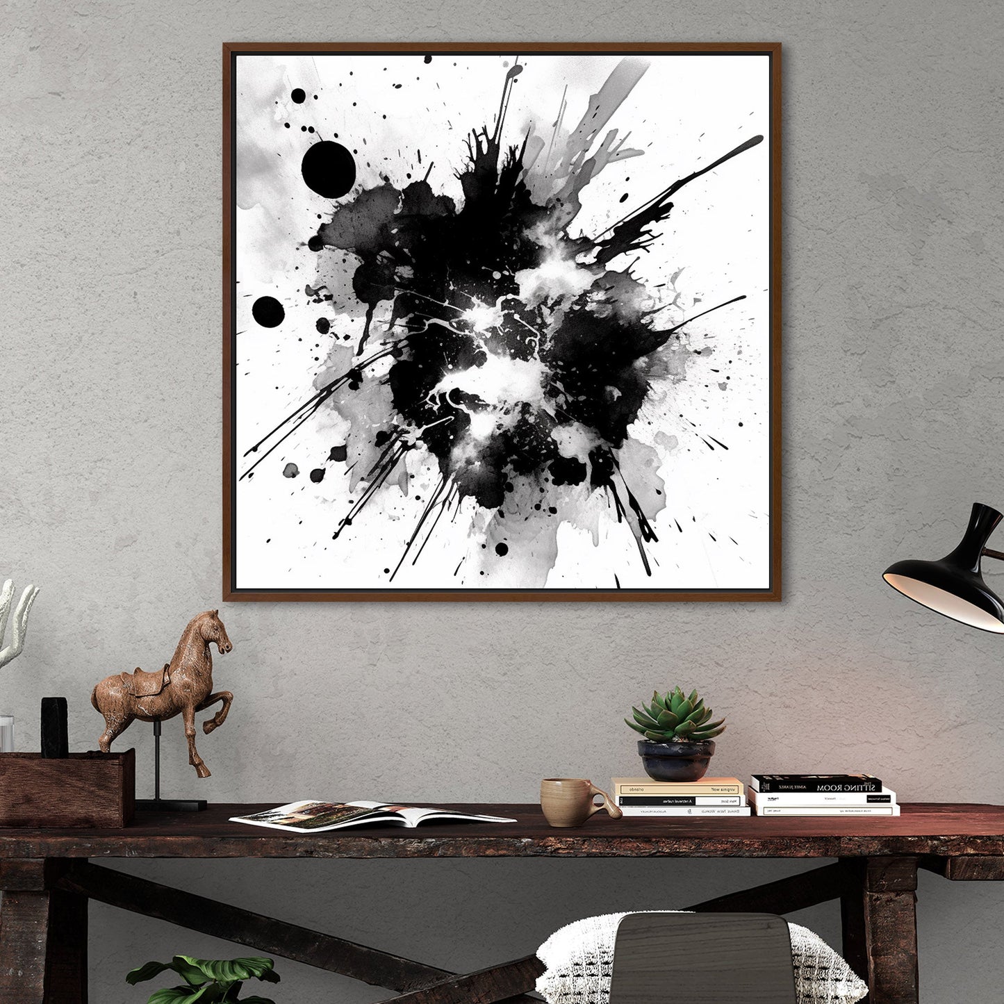 Black ink splatter abstract - Ephemeral Chaos