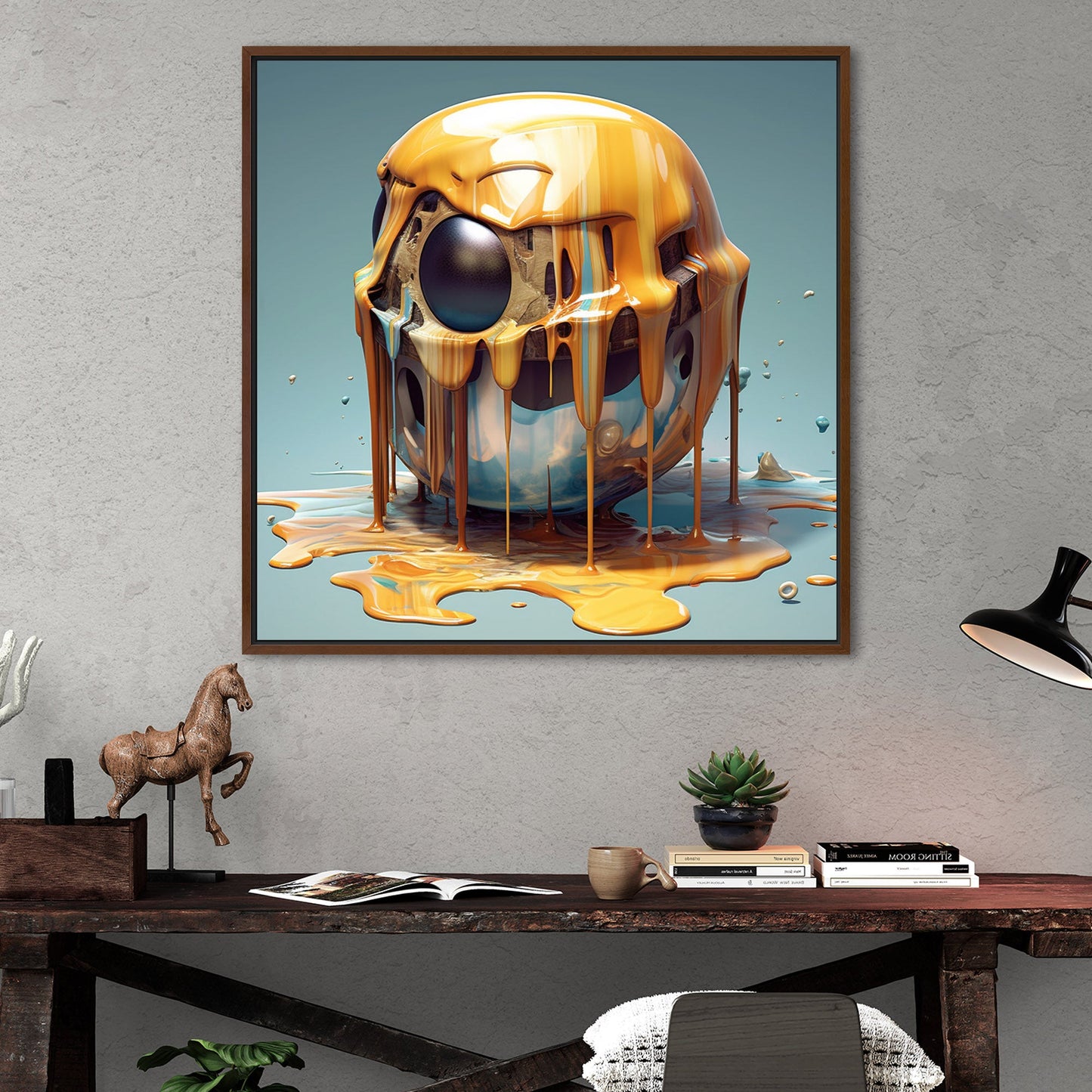 Abstract surreal artwork with melting objects - Enigmatic Essence