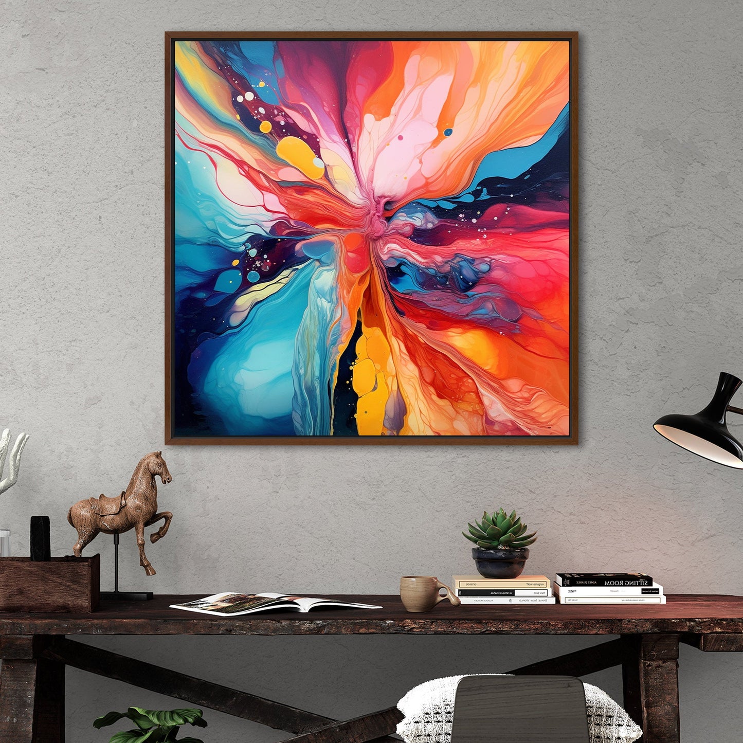 Abstract Splatter Oil Painting - Color Wave Splash