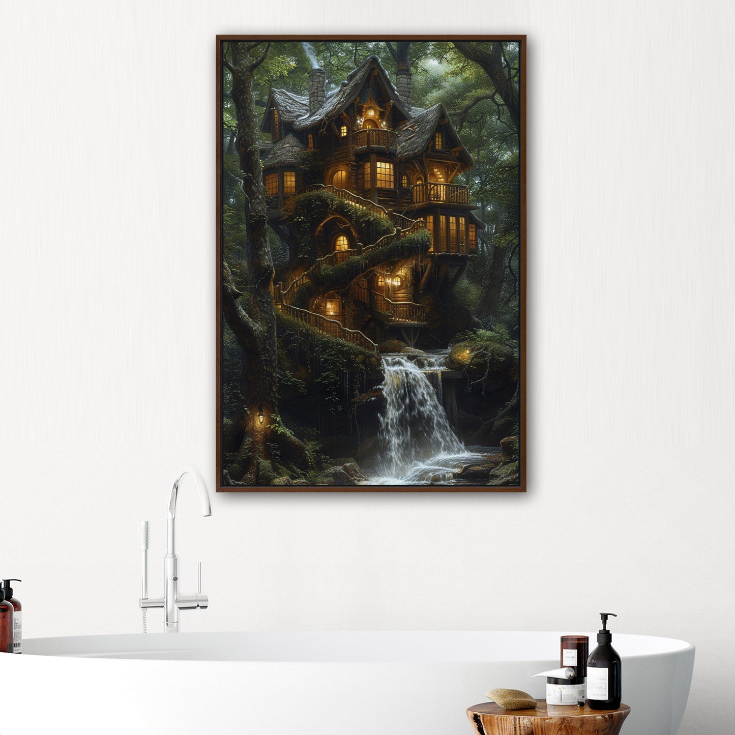 3d Render of fantasy house in the woods - Enchanted Treehouse
