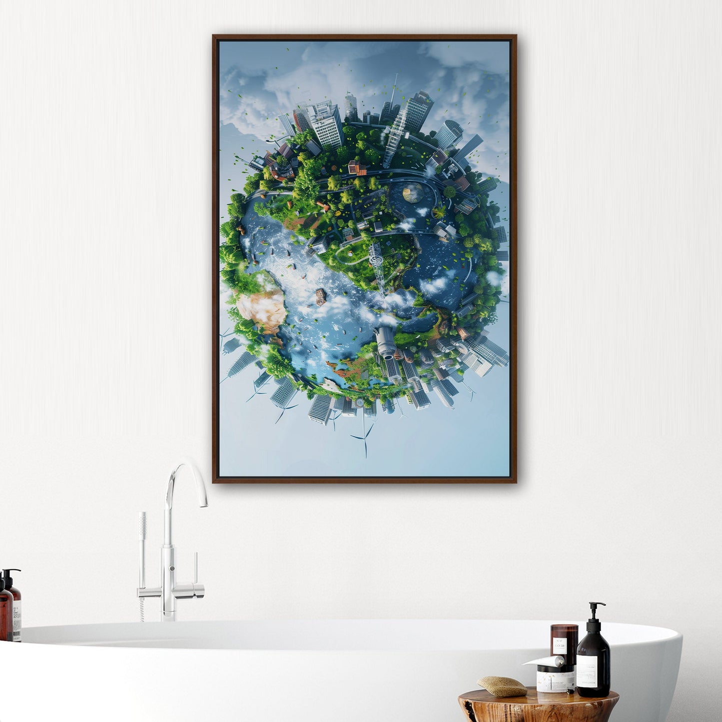 Captivating Earth View with Intricate Buildings - Magnificent City Canvas
