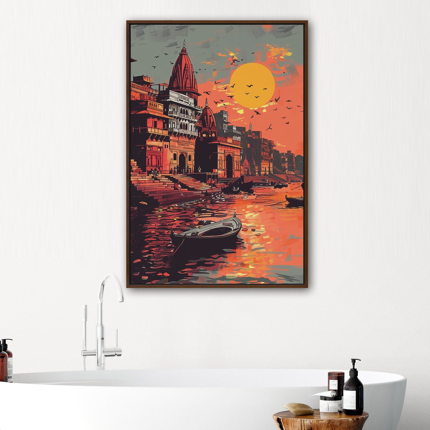 Vibrant Banaras Ghat illustration - Cultural Oasis
