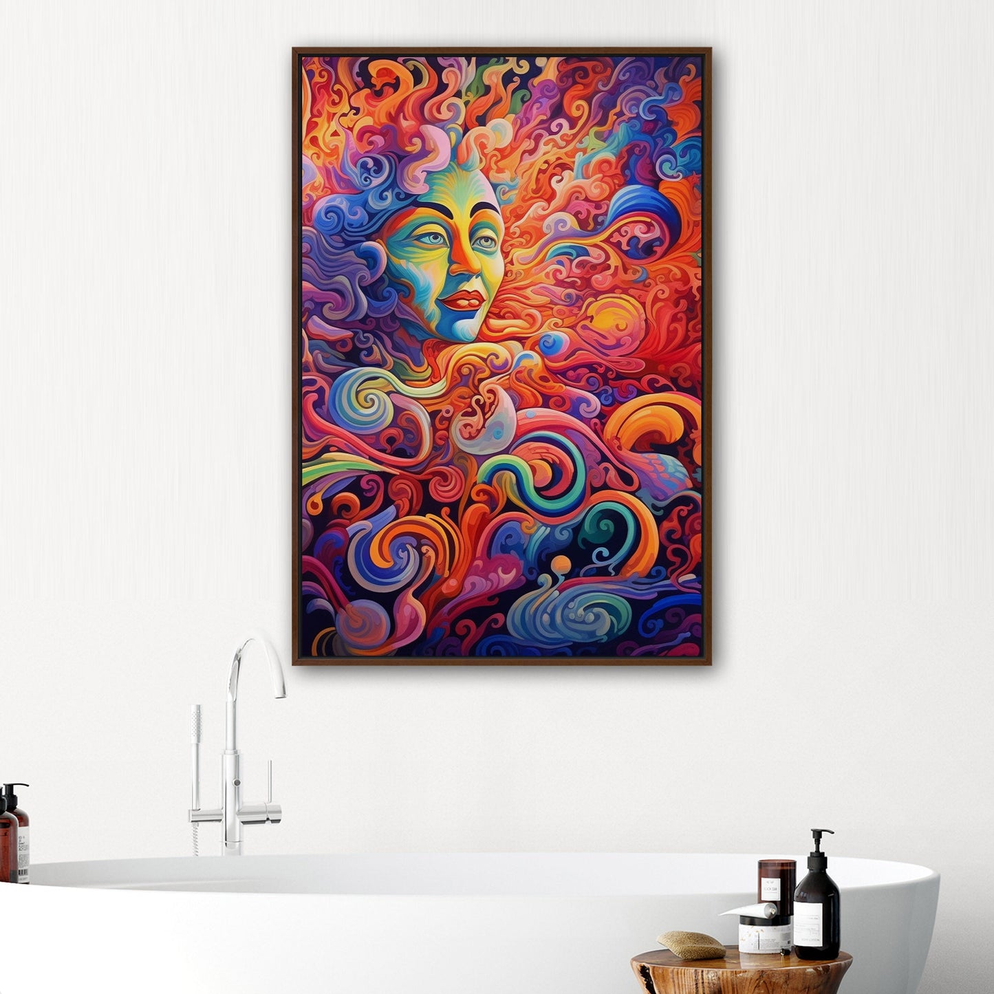 Psychedelic abstract airbrush painting of Vibrant Ebony - Enigmatic Revolution
