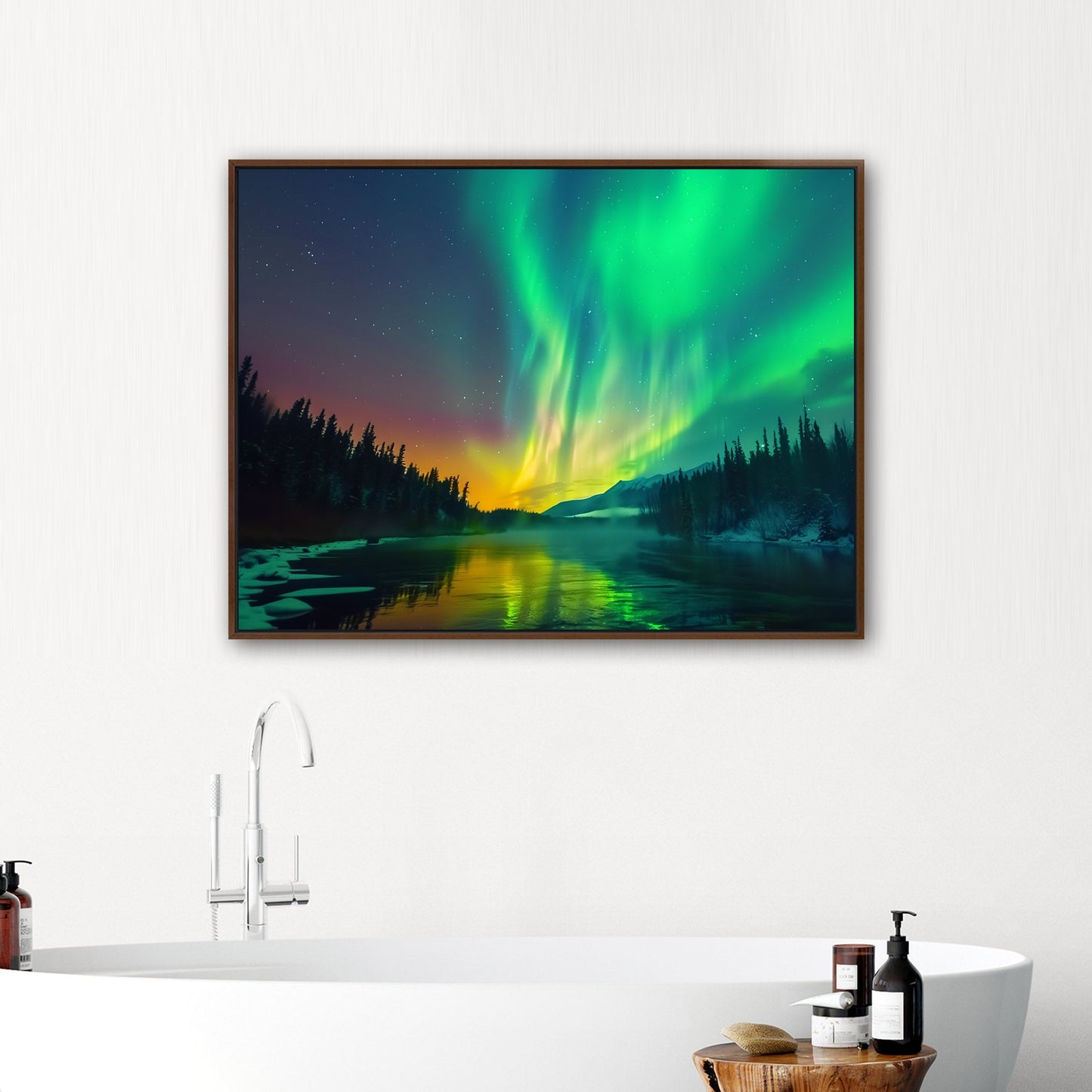 Shimmering Aurora Borealis Wall Art - Enchanted Ethereal Vision
