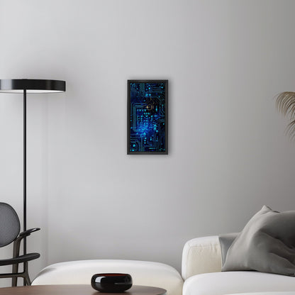 Impressionistic Circuit Board Painting - Electric Binary Dreams