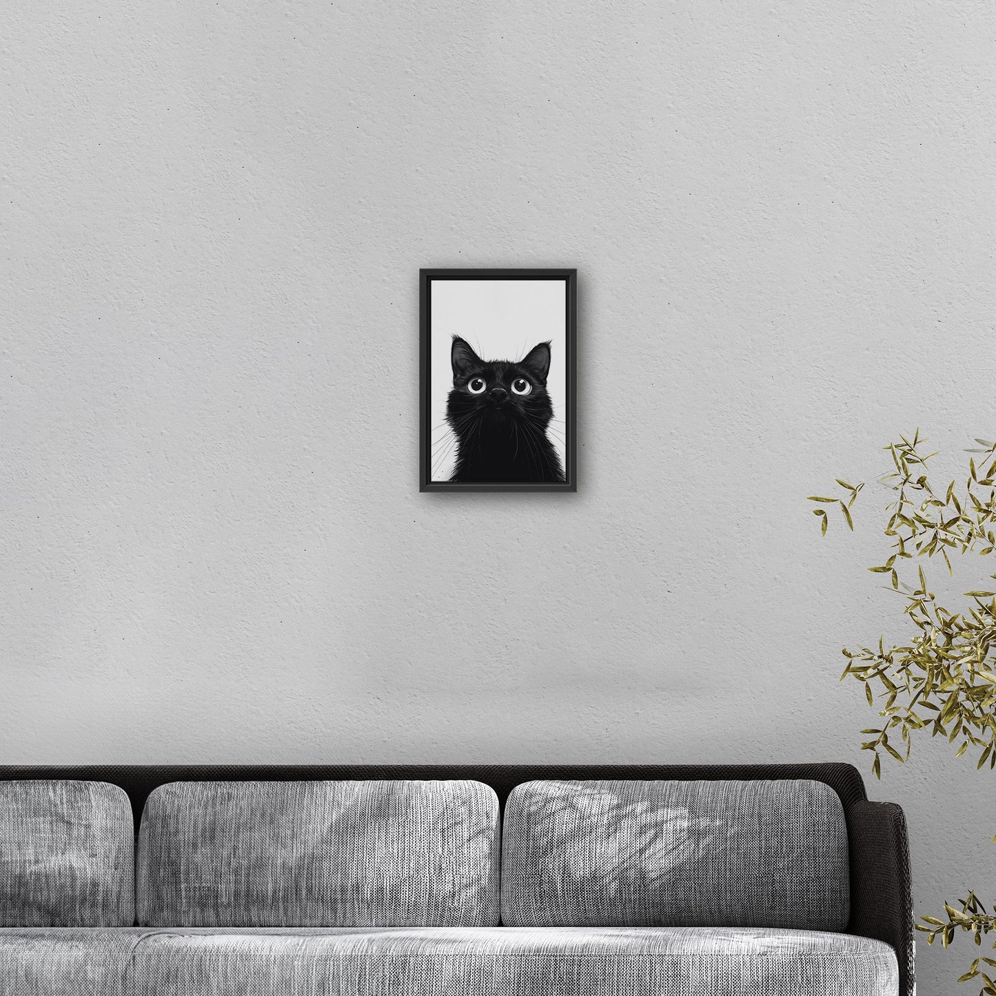 Whimsical cat peering over edge - Enchanted Feline