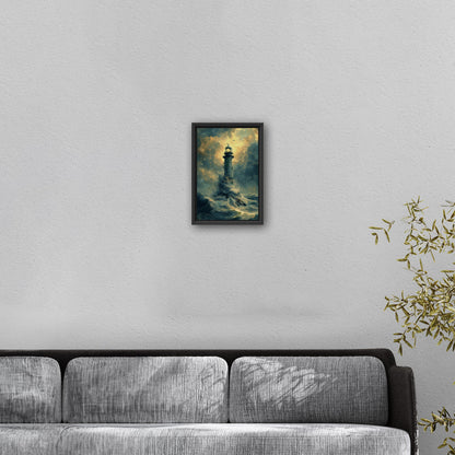 Handmade coastal lighthouse artwork - Illuminated Tranquility