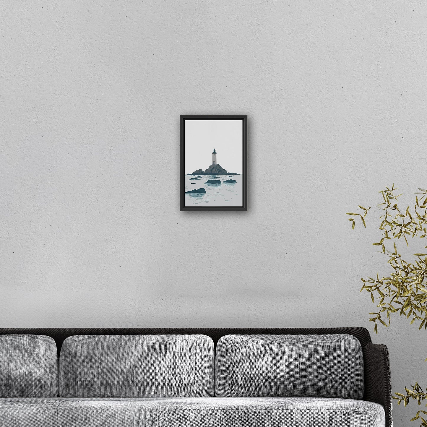 Minimalist Lighthouse Art in Retro Colors - Coastal Dreamer