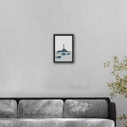 Minimalist Lighthouse Art in Retro Colors - Coastal Dreamer