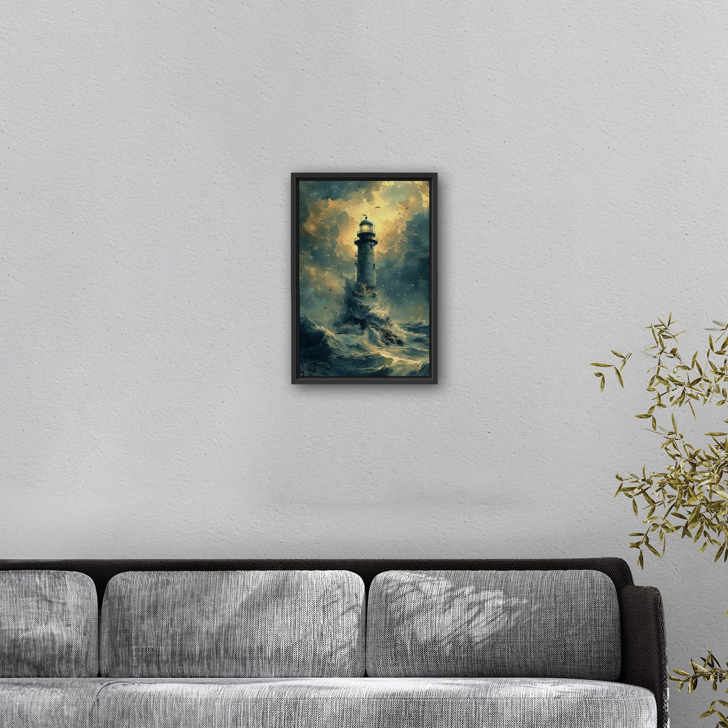 Handmade coastal lighthouse artwork - Illuminated Tranquility