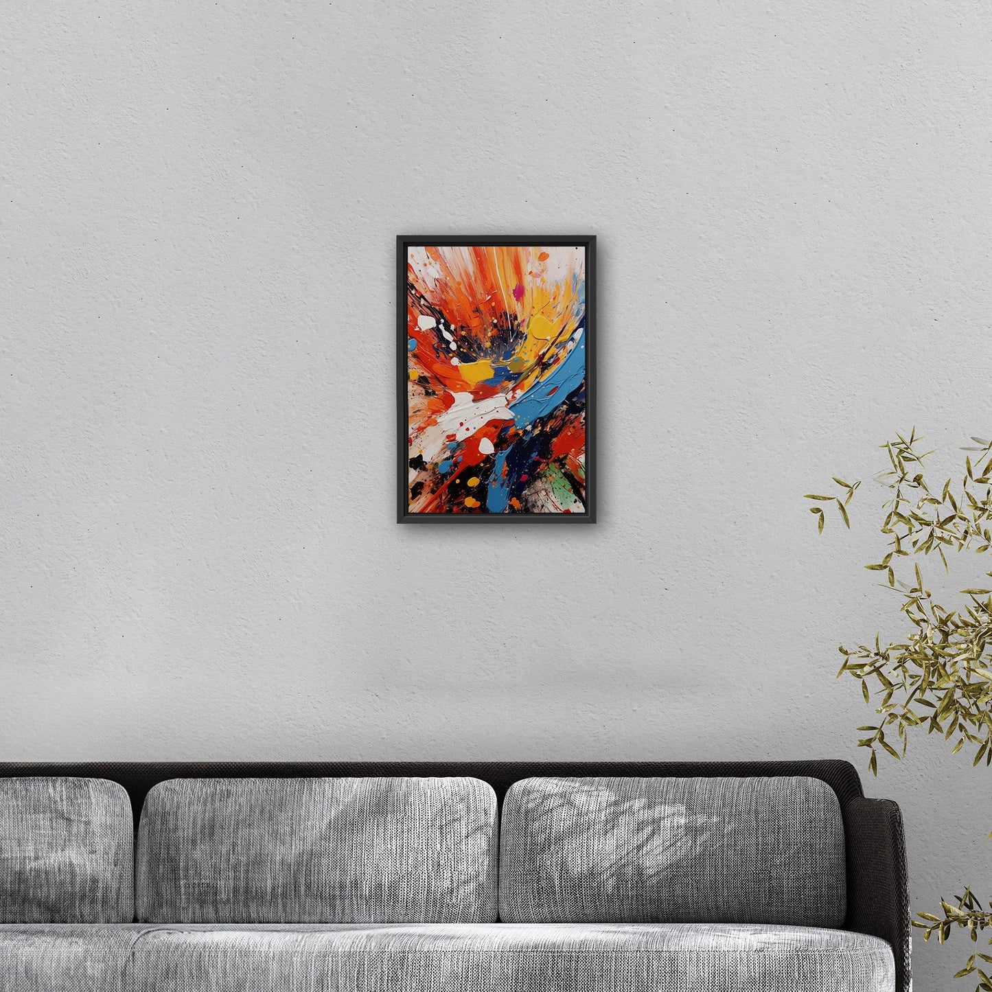 Vibrant abstract with dynamic paint splatters print - Energy Burst