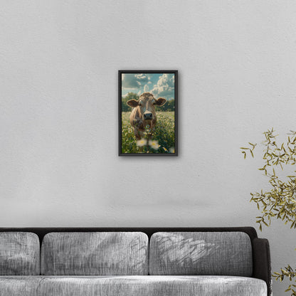 Photorealistic Cow in Pasture Portrait - Cow Serenity