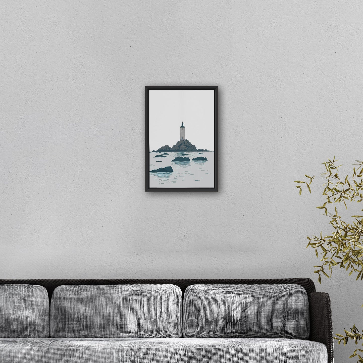 Minimalist Lighthouse Art in Retro Colors - Coastal Dreamer