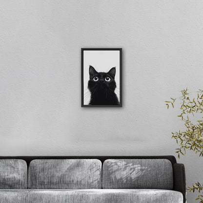 Whimsical cat peering over edge - Enchanted Feline