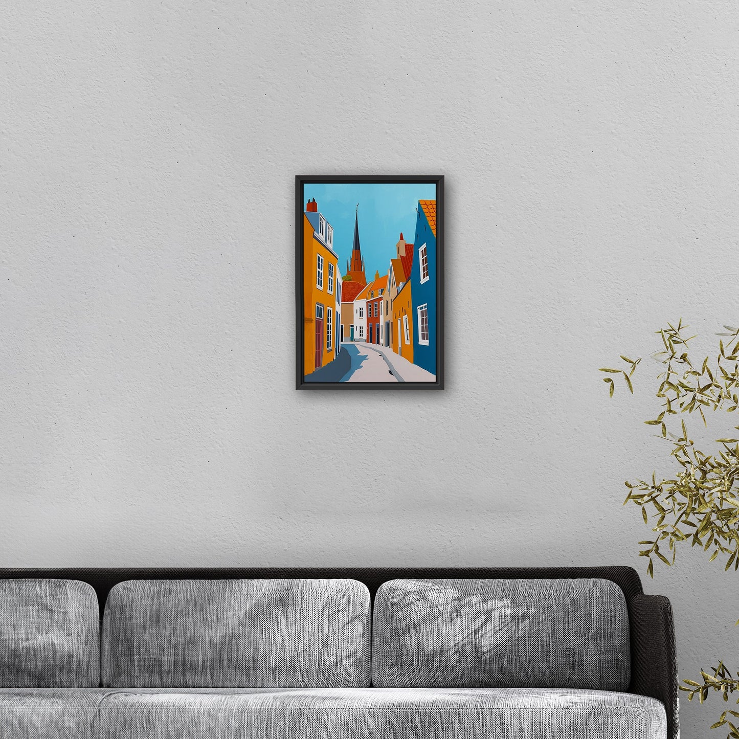 Sky-Blue and Amber Dutch landscape - Enduring Elegance