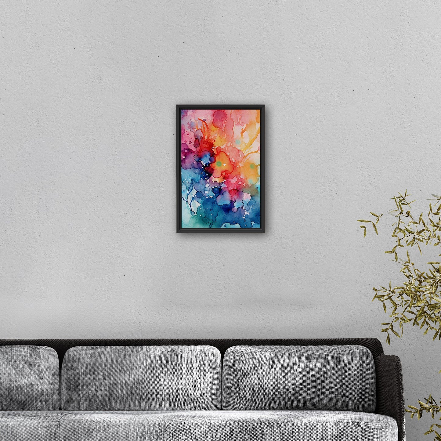 Vibrant Colorful Watercolor Splatters Abstract Painting - Spectrum of Creativity