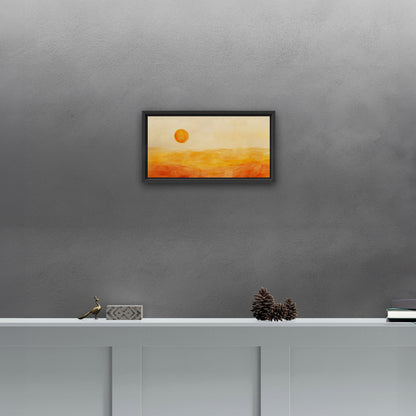 Tranquil desert vista in watercolor - Sunset Serenity