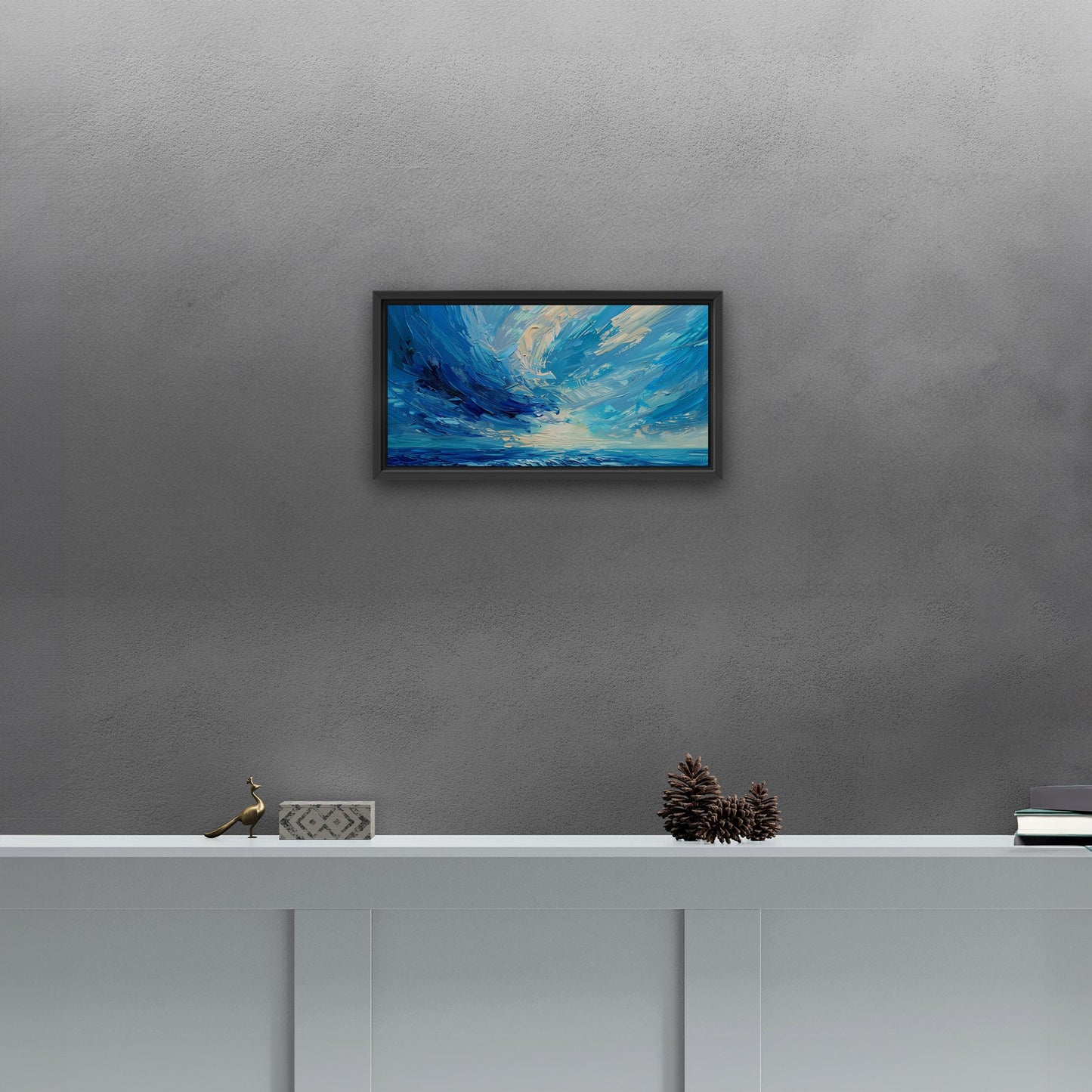 Elevate your space with this mesmerizing - Vibrant Abstract Ocean Brushstroke Art