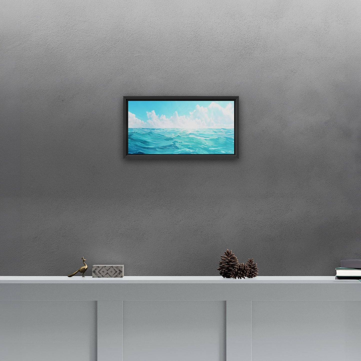 Tranquil ocean blues in minimalist design - Serenity Falls