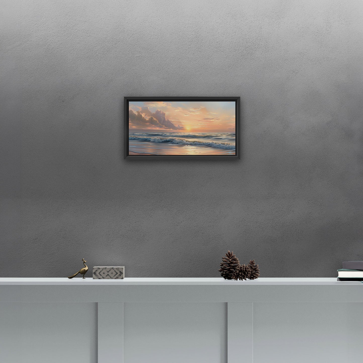 Coastal sunset serenity, pastel colors - Tranquil Reflections in Paradise