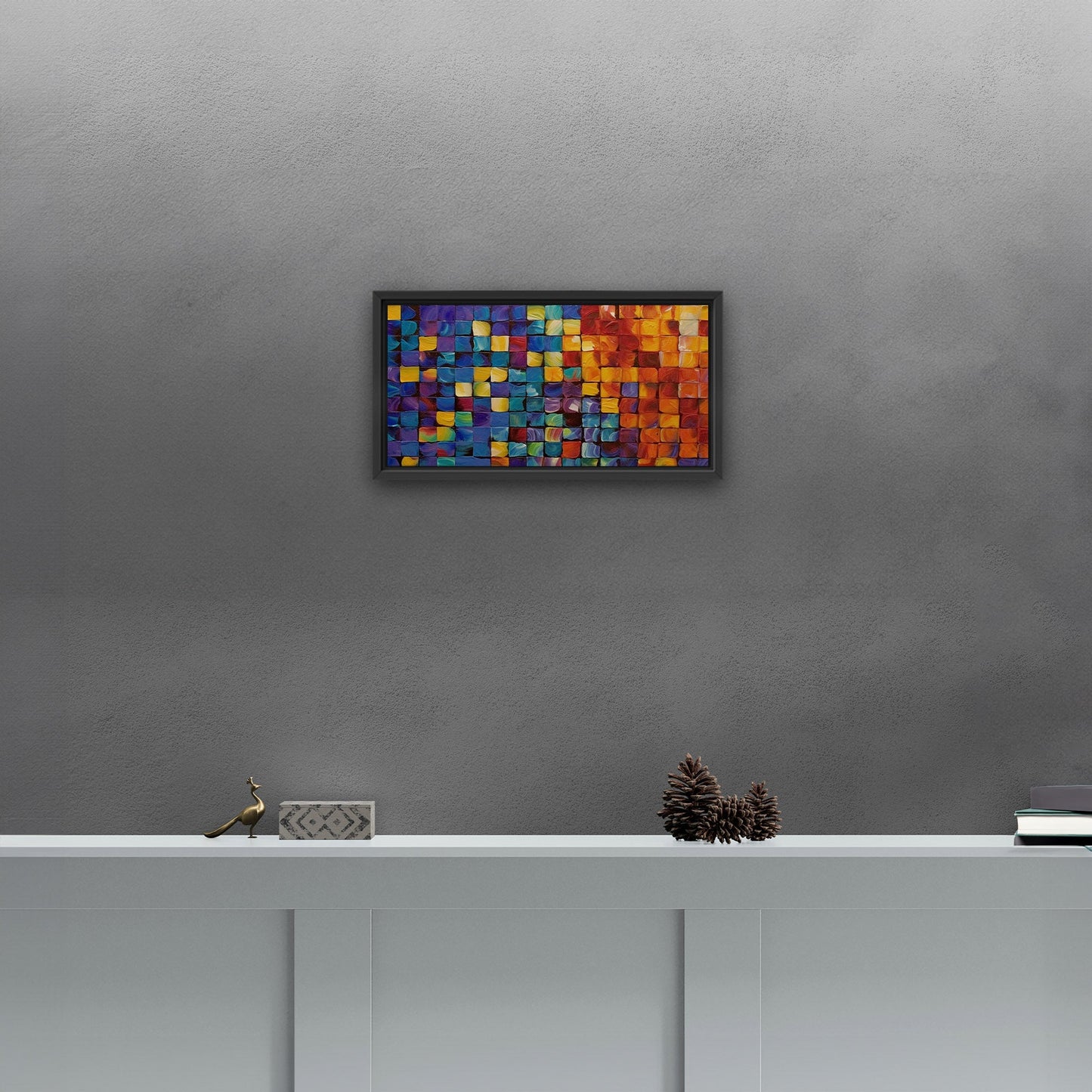 Colorful abstract squares textured painting - Formation Function