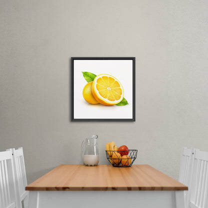 Still Life of Cut Open Lemon on White Background - Sour Citrus Summer Delight