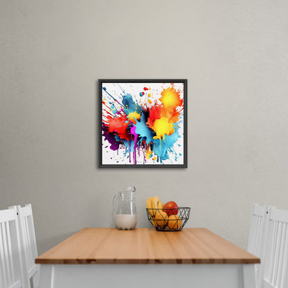 3D Digital Render of Splattered Colors - Vivid Spectrum Splatter Art