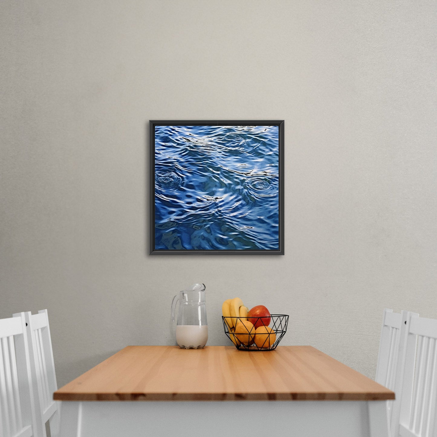 Tranquil blue water ripples in cubist masterpiece - Serene Dimensions