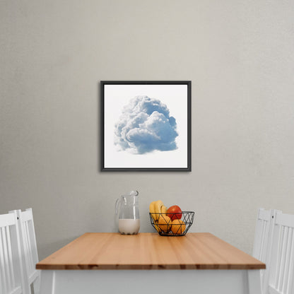 Single White Cloud on White Background Nursery Art - Heavenly White Serenity