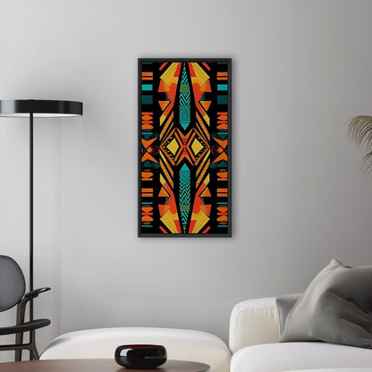 Tribal African Symmetrical Abstract Painting - Tribal Rhythms: Modern Color Explosion