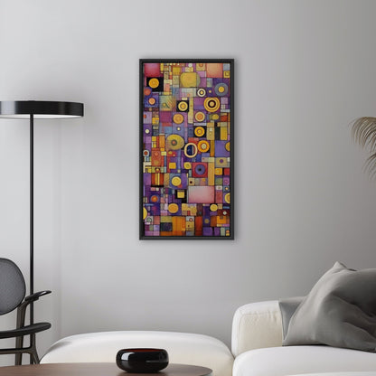 Craft Style Geometric Abstract Art Painting - Whimsical Mosaic Symphony