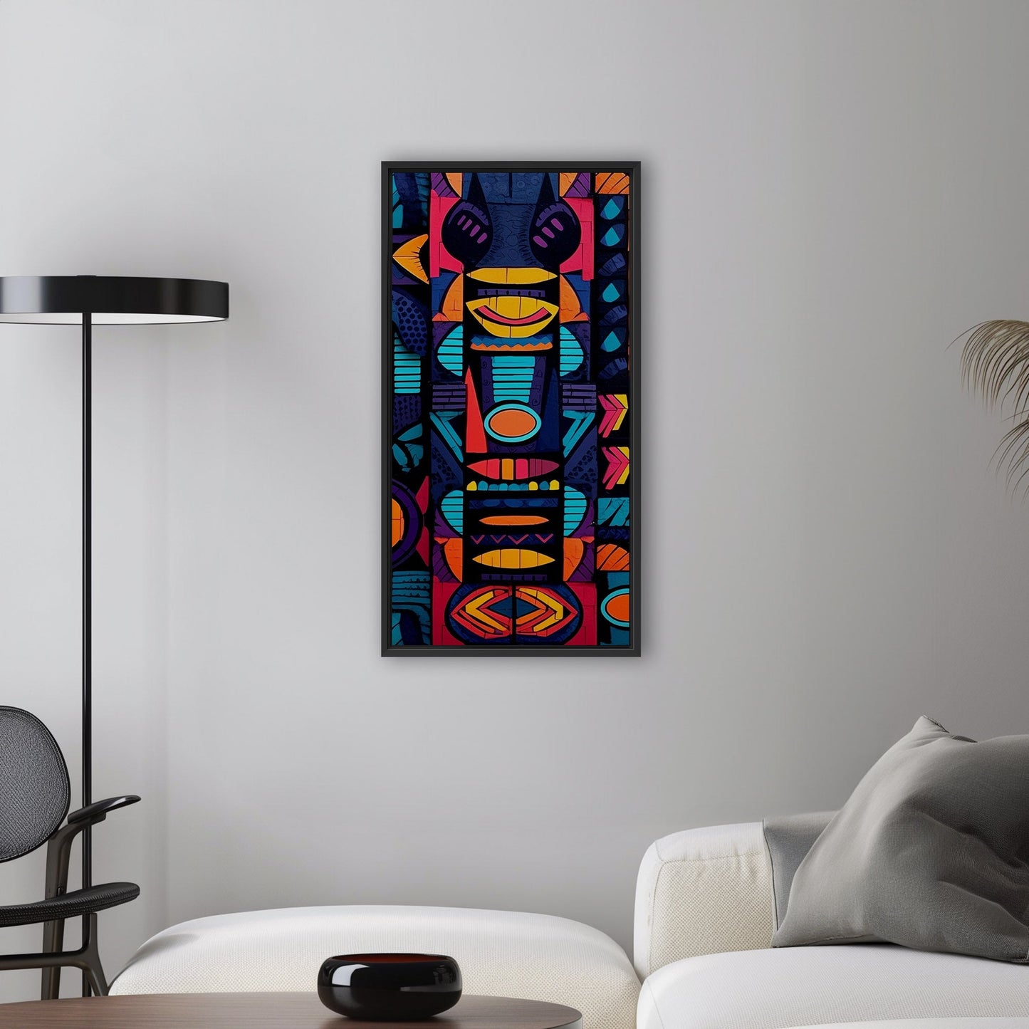 Tribal Totem Style Abstract Painting - Tribal Rhythms: Bold & Vibrant