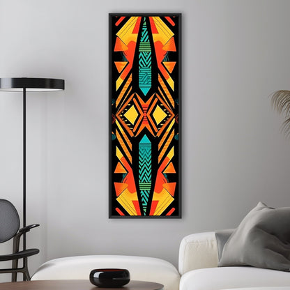 Tribal African Symmetrical Abstract Painting - Tribal Rhythms: Modern Color Explosion