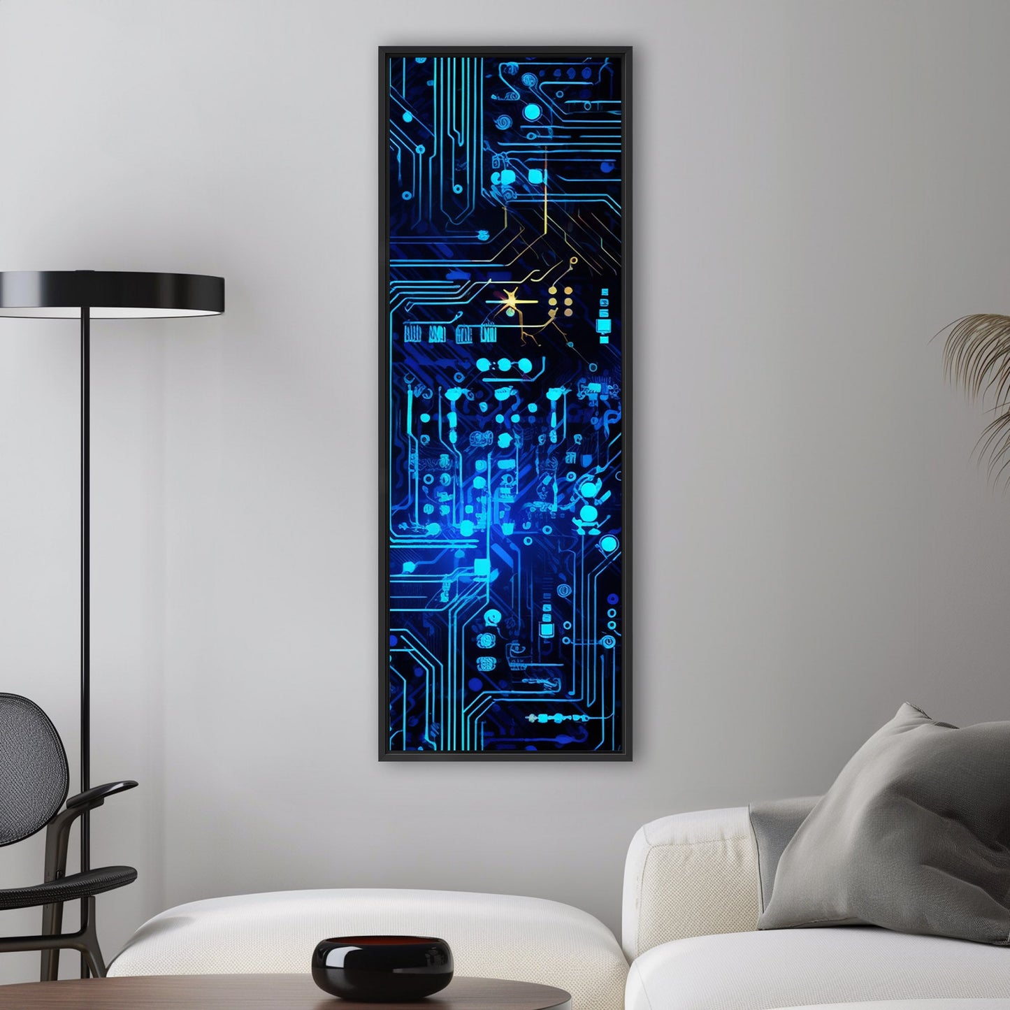 Impressionistic Circuit Board Painting - Electric Binary Dreams