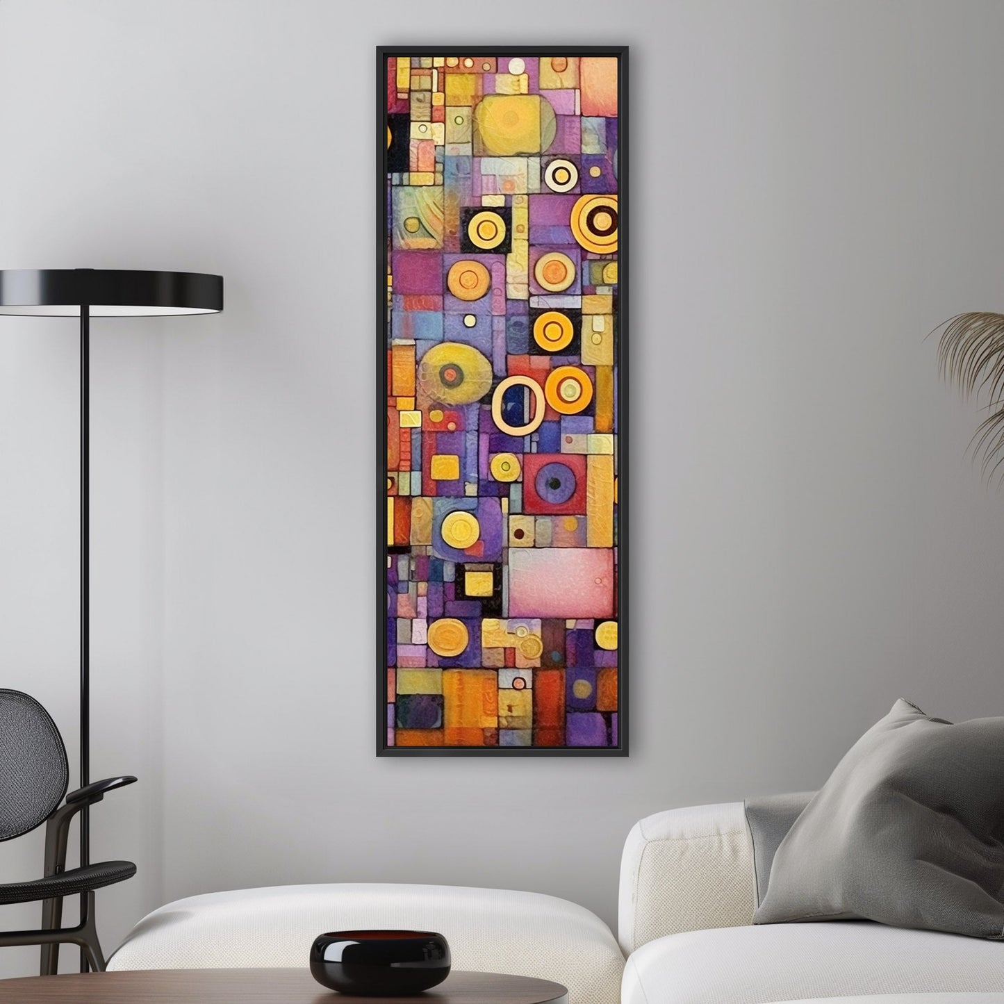 Craft Style Geometric Abstract Art Painting - Whimsical Mosaic Symphony