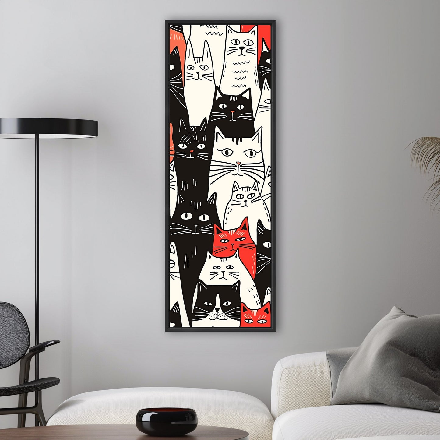 Black, white, red, orange cats drawing - Curious Cats in Gemma's Comics