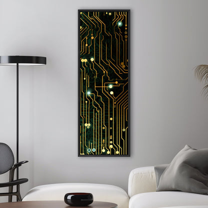 Impressionistic Circuit Board Painting - Electric Binary Fusion Circuits