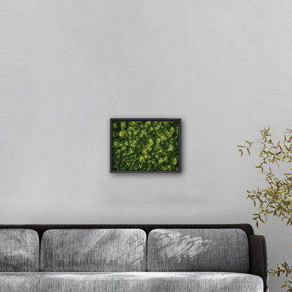 Stunning wall art with lush greens and tiny wildflowers - Enchanted Oasis