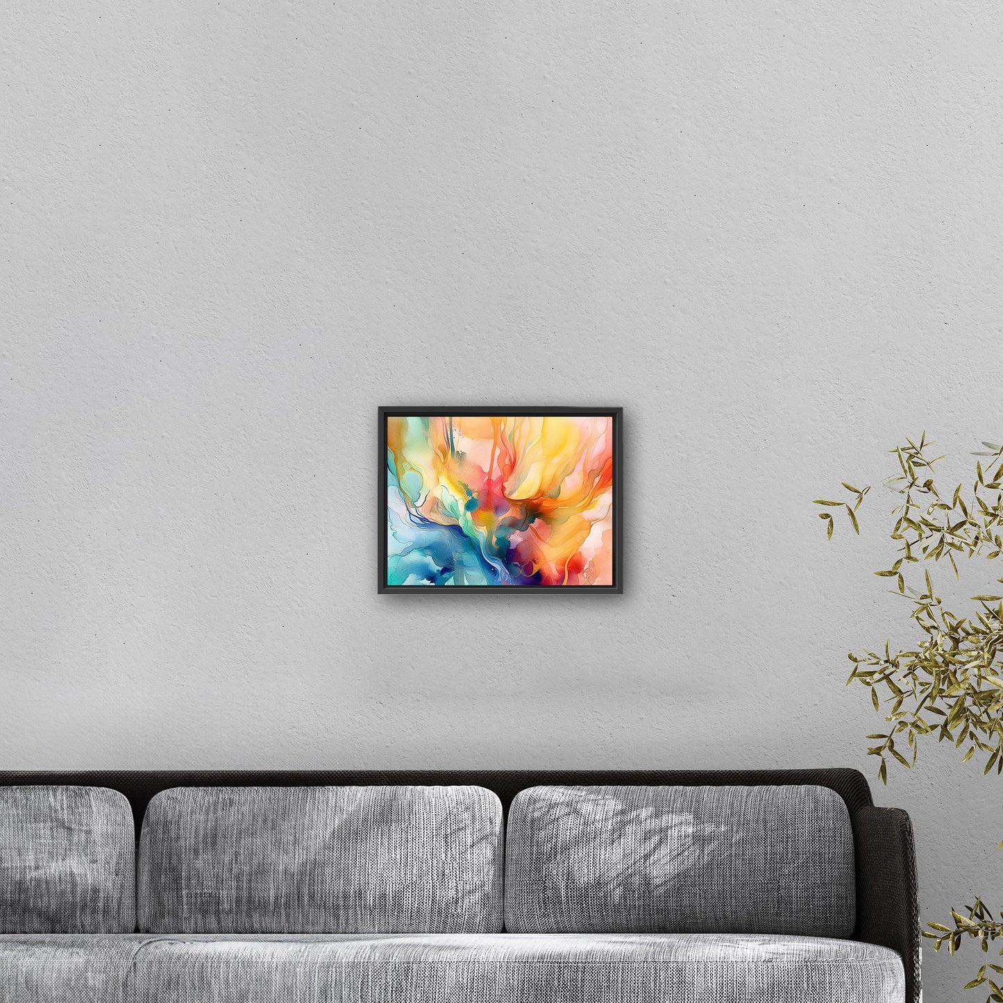 Watercolor Vibrant Multicolor Abstract - Flowing Color Symphony