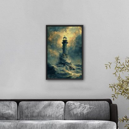 Handmade coastal lighthouse artwork - Illuminated Tranquility