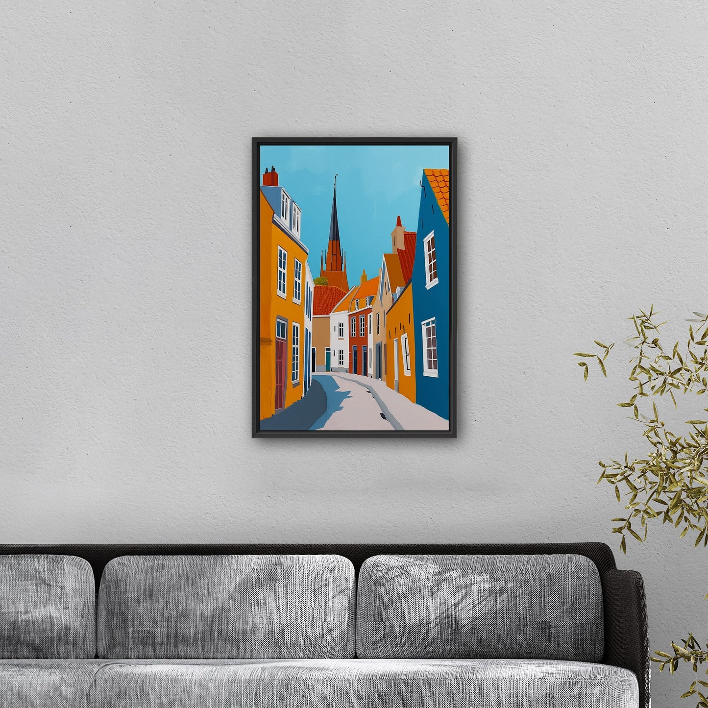 Sky-Blue and Amber Dutch landscape - Enduring Elegance