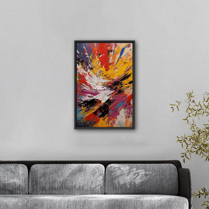 Vibrant abstract art piece with paint splatters - Eclectic Dream