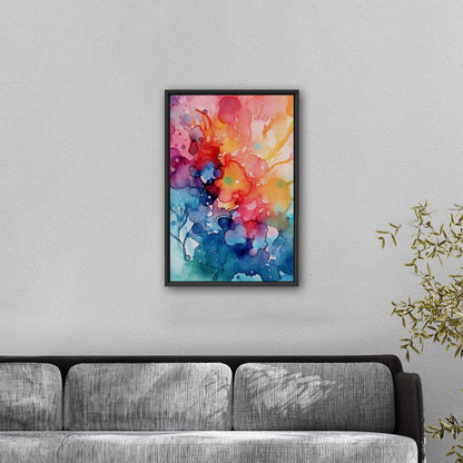 Vibrant Colorful Watercolor Splatters Abstract Painting - Spectrum of Creativity