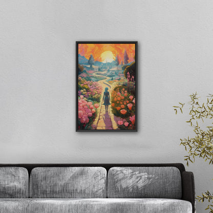 Child's Room Whimsical Fairytale Watercolor Landscape - Enchanted Floral Pathways