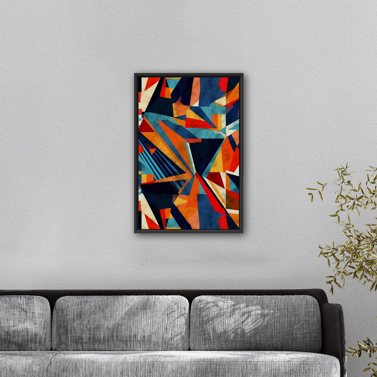 Bold, abstract wall art with geometric shapes and vibrant colors - Transformative Abstraction