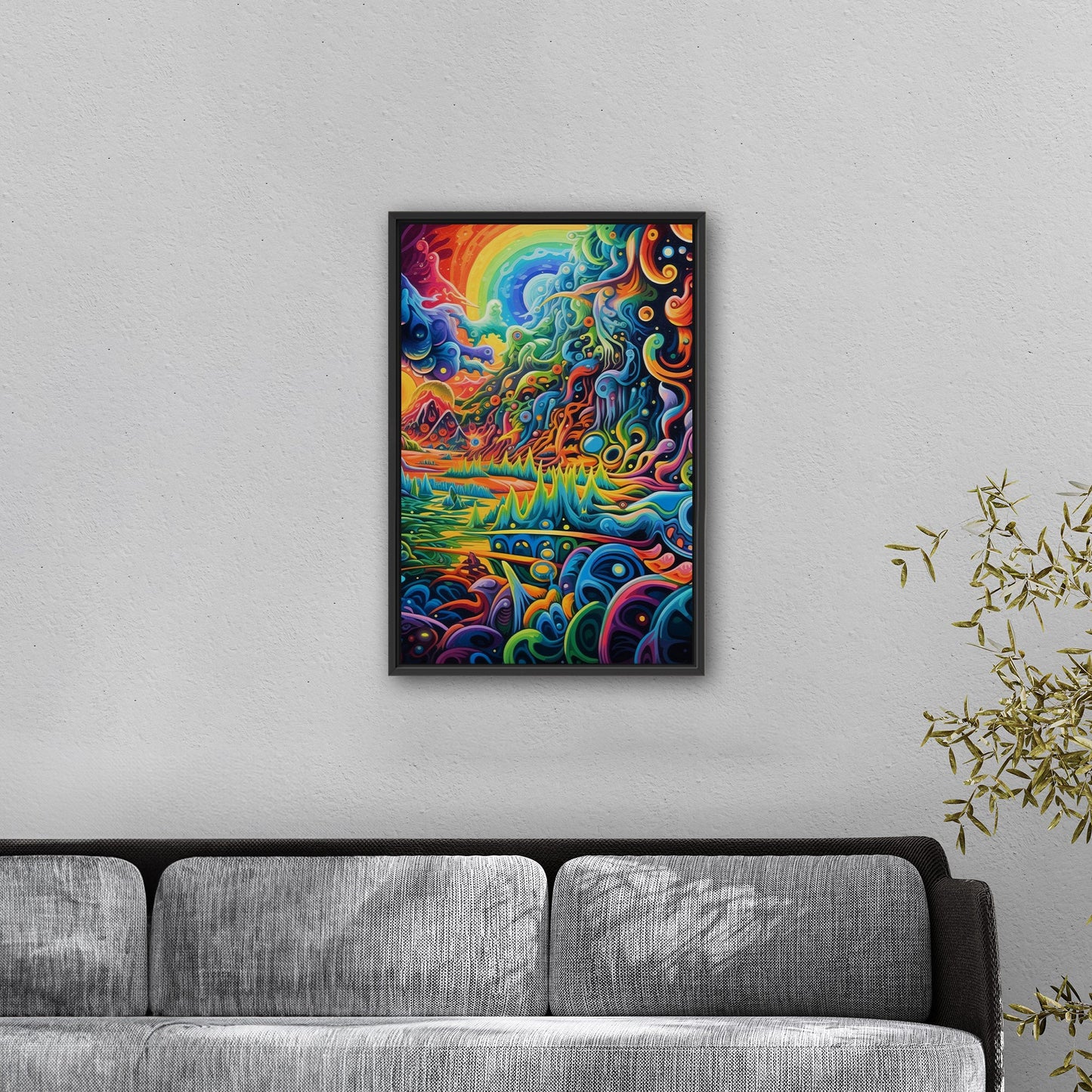 Colorful 60's inspired psychedelic painting - Rural Revolution