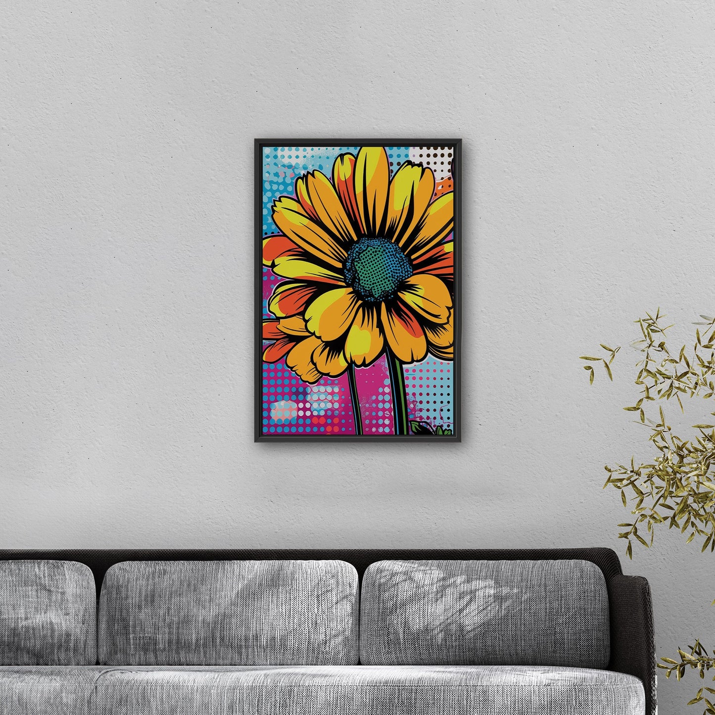 Vibrant Floral Pop Art -  Whimsical Floral Delight