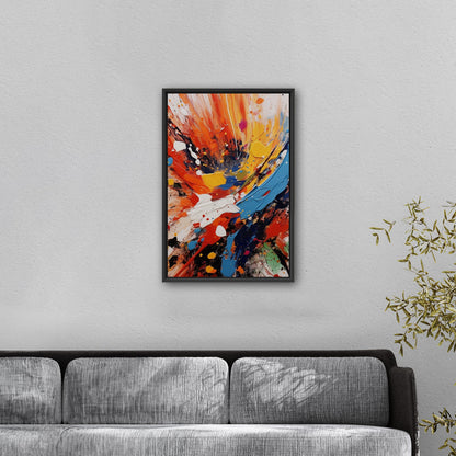 Vibrant abstract with dynamic paint splatters print - Energy Burst