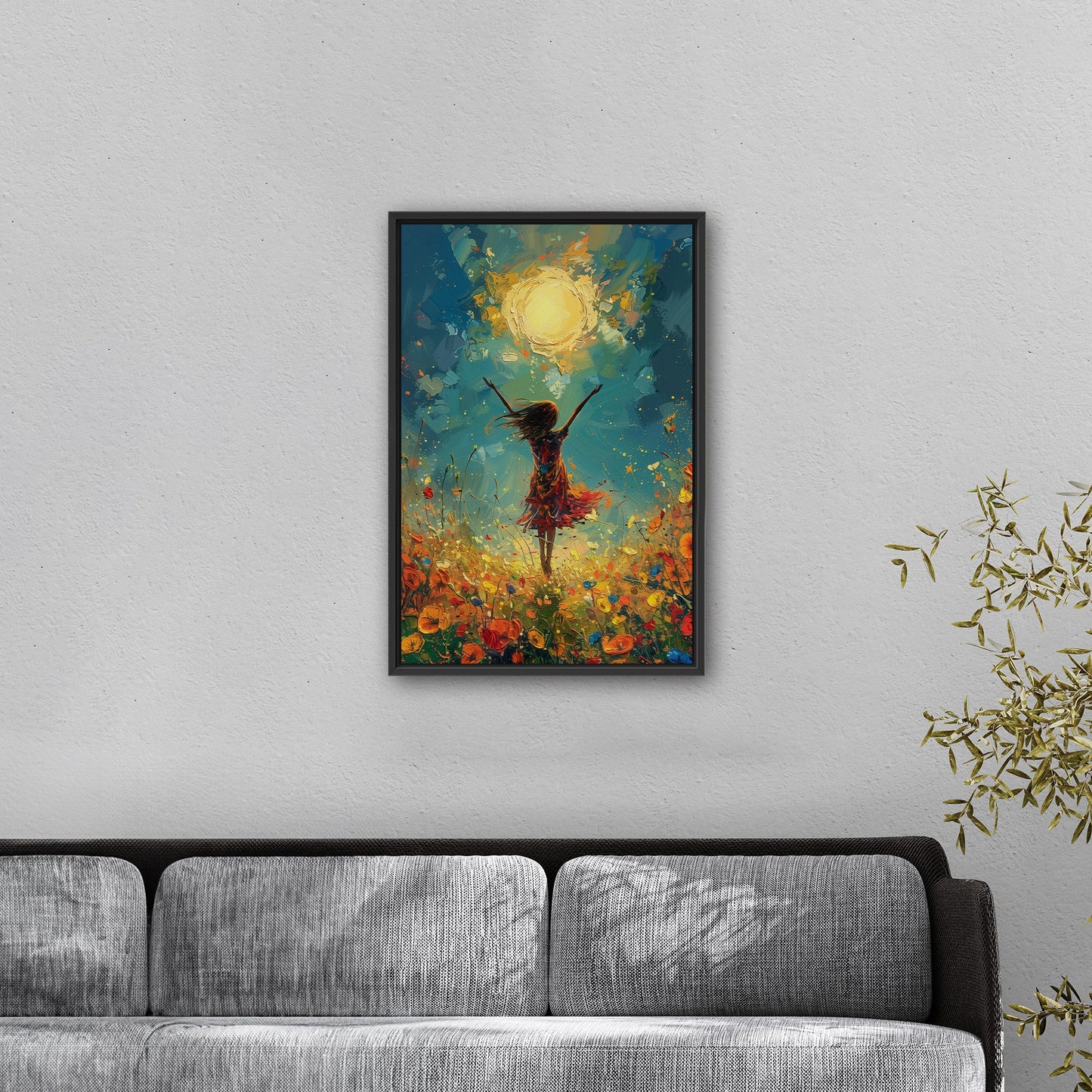 Vibrant, uplifting, energetic art for a lively Living Room - Joyful Dance