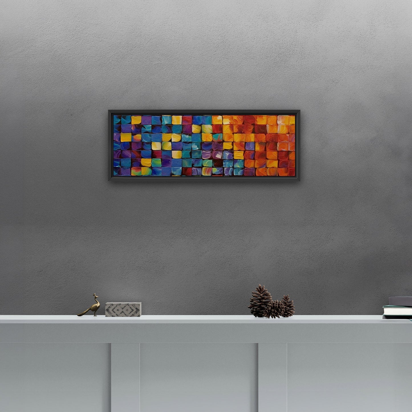 Colorful abstract squares textured painting - Formation Function